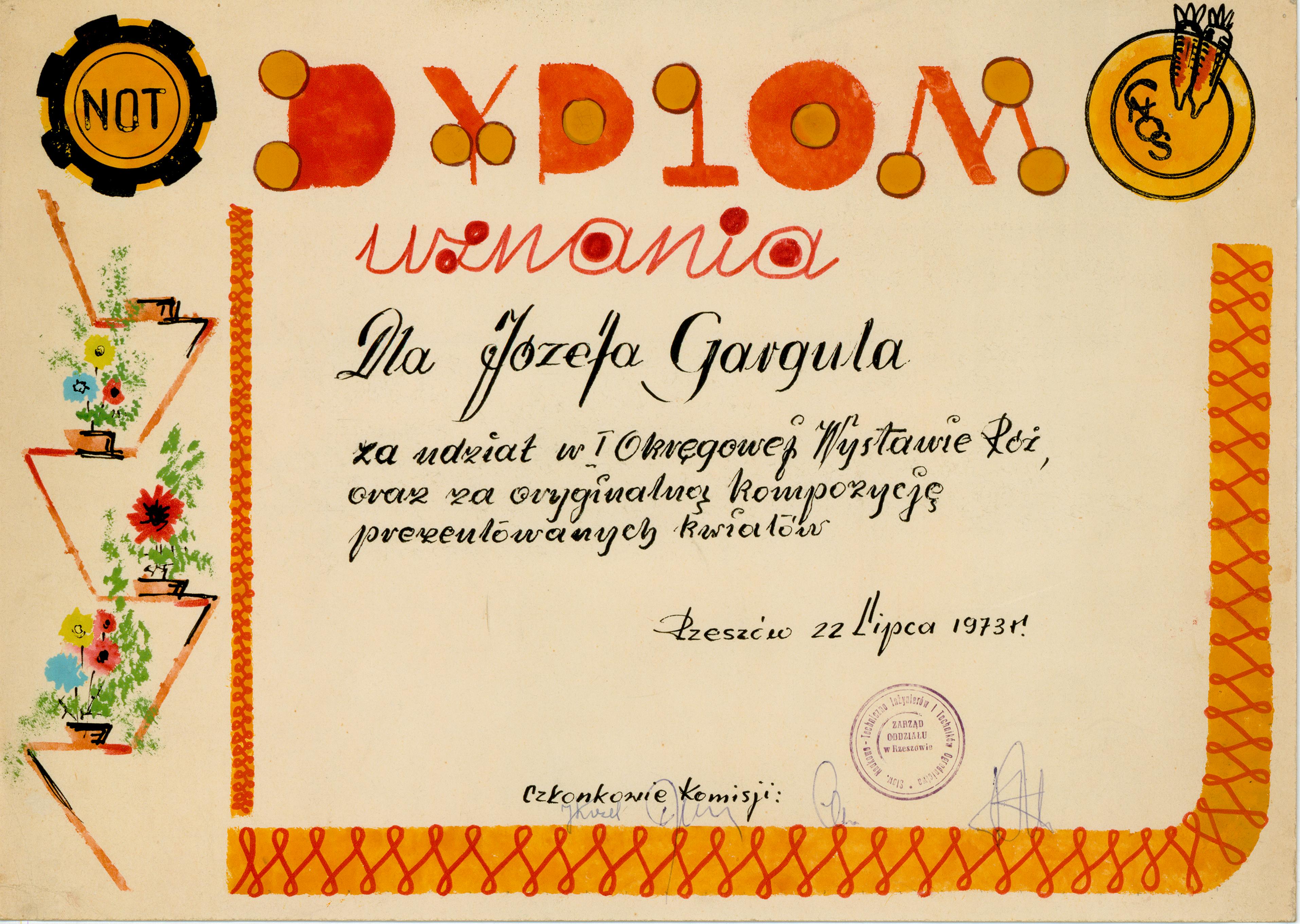 1973 Gargul Gartex Gaj Szkółka Roślin Ozdobnych i Owocowych